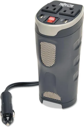 Vista 10 de Tripp Lite (PV100USB) Inversor de potencia de auto de 100 vatios, con 1 salida y 2 puertos de carga USB, inversor automático, ultracompacto. 100 W +