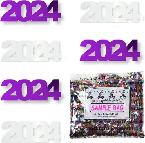 Vista 37 de Confetti Year 2024 Negro, Azul Royal Combo - 2 bolsas de media onza (1 oz)