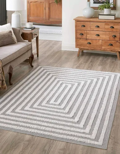 Vista 16 de Unique Loom Casa Collection Toluca - Alfombra rectangular de 2 pies 3 x 3 pies, color beige y marfil
