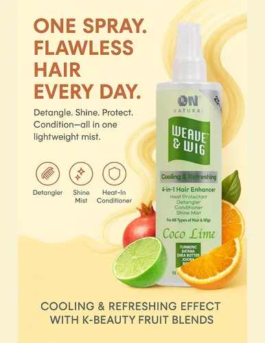 Vista 2 de On Natural Weave & Wig - Potenciador de cabello 4 en 1 para todas las texturas de cabello [Coco Lime] 3.4 oz