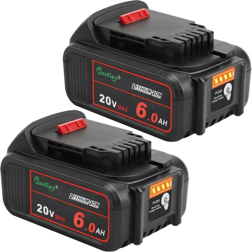 Vista 8 de waitley Batería de repuesto de 20 V 6.0 A compatible con herramientas eléctricas inalámbricas Dewalt DCB200 DCD DCF DCG Series
