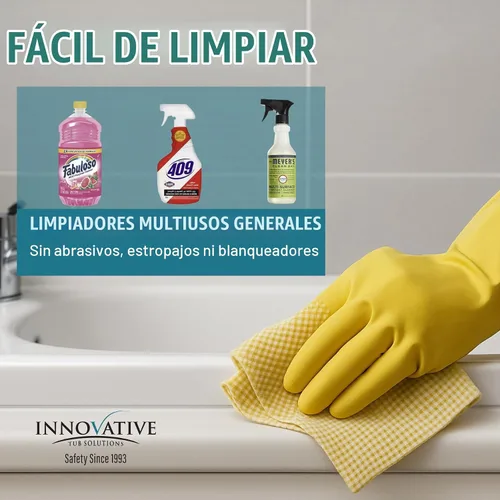 Vista 5 de Recubrimiento Antideslizante Tub Guard para Tina y Ducha - Secado Rápido y Ecológico - Blanco