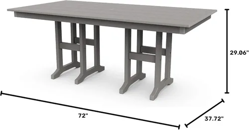 Vista 3 de POLYWOOD® Mesa de comedor Lakeside, gris pizarra Pizarra gris