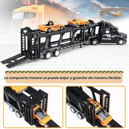 Vista 4 de CORPER TOYS Juego de 3 vehículos de transporte para niños, con luces y sonidos, desmontables