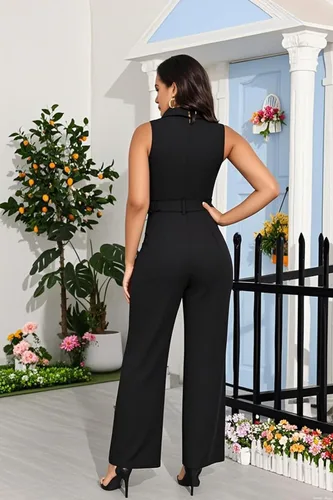 Vista 73 de DeftSharp Overol largo y elegante para mujer, sexy, para cóctel, fiesta, club, casual, para trabajo