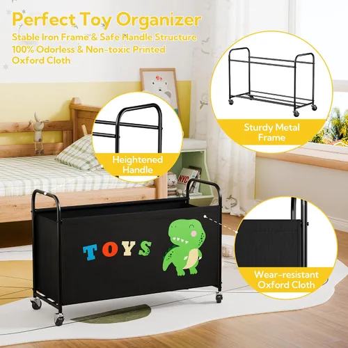 Vista 4 de GRANNY SAYS Caja de juguetes para niños y niñas, cofre de almacenamiento grande con ruedas, organizador de almacenamiento de juguetes para niños