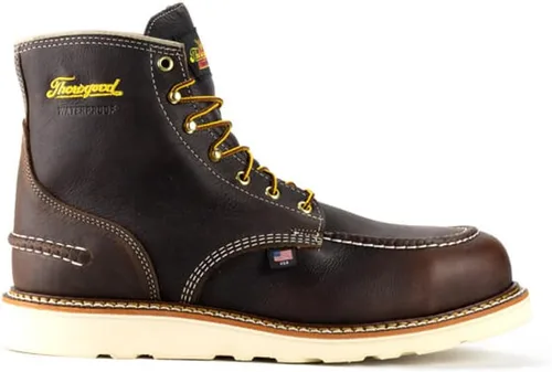 Vista 6 de Thorogood 1957 Series Botas de Trabajo Impermeables con Puntera Moc de 6" para Hombres - Puntera Suave, Cuero de Grano Completo con Suela de Cuña