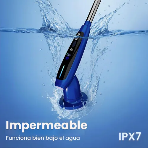 Vista 5 de Cepillo Giratorio Eléctrico 8 en 1, Cepillo de Limpieza Inalámbrico Completamente Impermeable con Pantalla LED, 2 Configuraciones de Velocidad