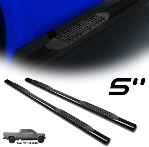 Vista 3 de para Ford F150 F250 F350 F450 F550 Crew/Superduty Crew Cab 5" Heavy Duty HD Oval Black Blk Side Step NERF Bars Rail Running Board