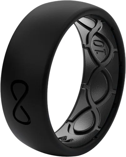 Vista 2 de Groove Life - Anillo de boda de goma transpirable para hombres, de silicona sólida, gran cobertura, diseño único, anillo de ajuste cómodo