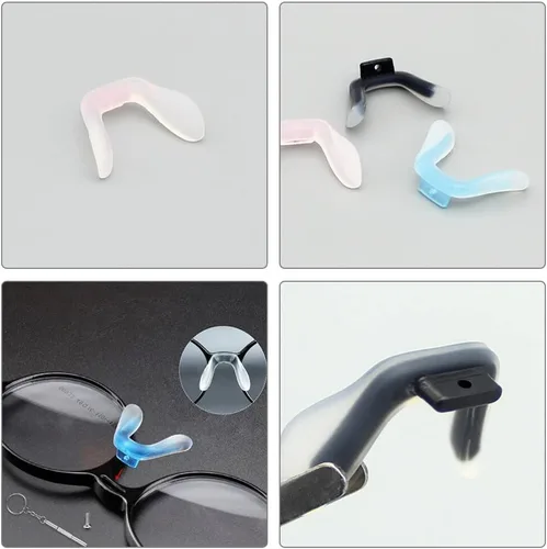 Vista 9 de Healifty Almohadillas de silicona para la nariz para gafas, cómodos cojines antideslizantes para la nariz, reemplazo flexible para niños y adultos