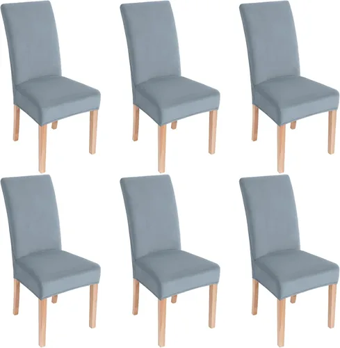 Vista 49 de smiry - Fundas para sillas de comedor de terciopelo elástico y suave, extraíbles, Terciopelo, Beige
