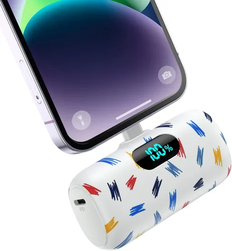 Vista 17 de Cargador portátil pequeño para iPhone 14/13,5000mAh PD cargador de carga rápida, mini batería portátil cargador de teléfono esencial de viaje