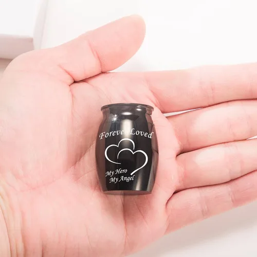 Vista 3 de Urnas de amor eterno para cenizas humanas, 1.6 y 2.8 pulgadas de alto, hermosas urnas decorativas mini urnas de cremación atemporales, urnas