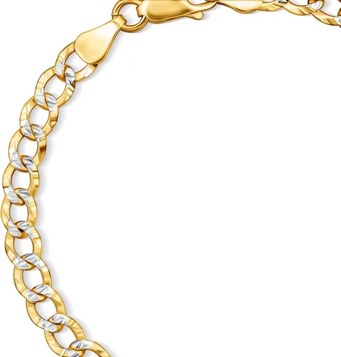 Vista 3 de PORI JEWELERS Pulsera de cadena cubana de oro de 18 quilates sobre plata de ley 925 italiana de 0.197 in con corte de diamante macizo para mujeres