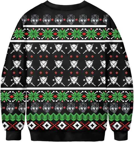 Vista 51 de Sudaderas de Navidad unisex con estampado 3D y cuello redondo, manga larga, suelta, suéter de Navidad