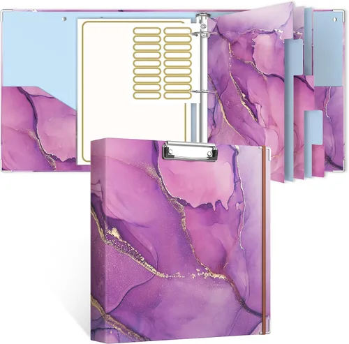 Vista 30 de Rouidr Carpeta de 3 anillos con portapapeles, 1 pulgada, 8.5 x 11 pulgadas, tamaño carta, carpetas organizadoras con pestañas divisorias y fundas