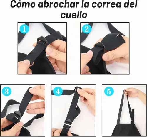 Vista 6 de FreeNFond - Delantal para niños ajustable con 4 bolsillos para hornear y pintar Negro