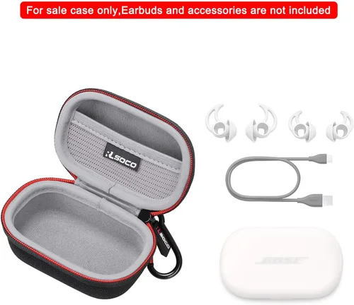 Vista 2 de RLSOCO Funda de transporte para Bose QuietComfort (modelo 2020) / auriculares deportivos inalámbricos con cancelación de ruido, color negro