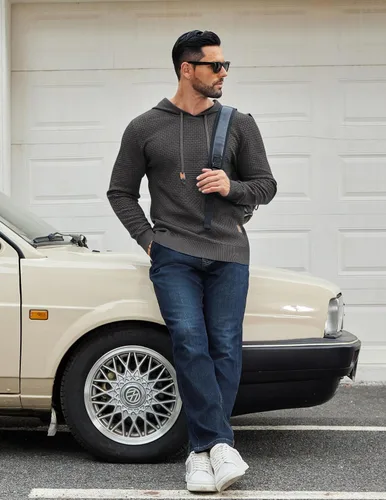 Vista 12 de COOFANDY Sudadera con capucha para hombre, casual, de manga larga, con cordón, de punto gofre, ajustada