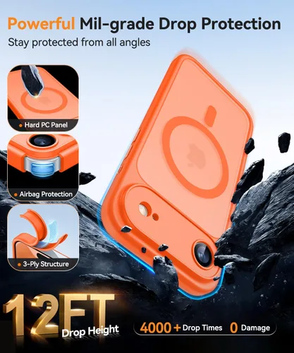 Vista 139 de CANSHN Funda magnética compatible con iPhone Air (6.5 pulgadas), mejorada [protección completa de la cámara] [compatible con Magsafe]