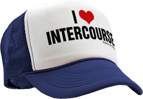 Vista 2 de The Goozler - I Heart Intercourse Pennsylvania pa Joke - Gorra de camionero estilo retro vintage