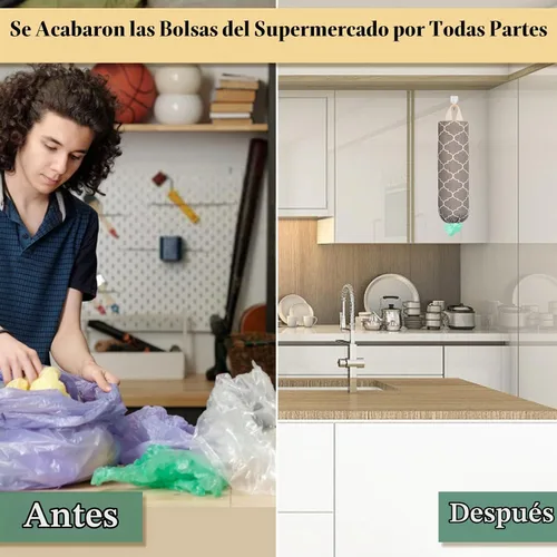 Vista 6 de Soporte para Bolsas de Plástico, Soporte para Bolsas de Supermercado Lavable para Bolsas de Plástico, Dispensador de Almacenamiento de Bolsas