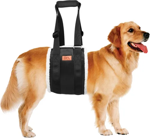 Vista 11 de Arnés de elevación ajustable para perros, cabestrillo para perros grandes, soporte de elevación y arnés de rehabilitación para patas traseras Negro