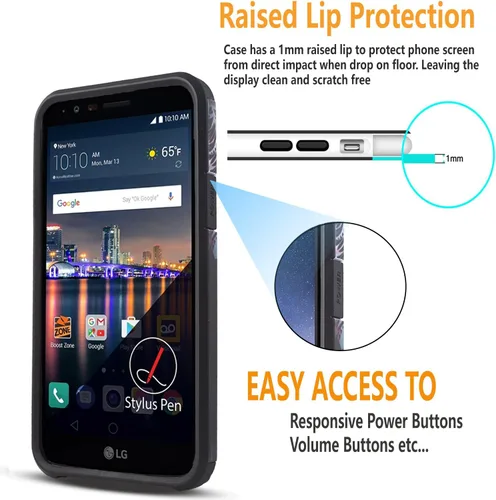 Vista 4 de LG Stylo 3 Caso, starshop [Slim Armor] Hybrid Dual Capas Rugged Impact Avanzado Armor carcasa de silicona suave