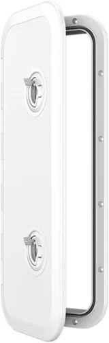 Vista 18 de SEAFLO Escotilla de acceso rectangular para cubierta de barco marino - Blanco/Negro, con cerradura y llave/Regular
