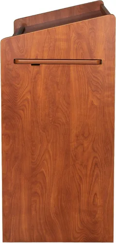 Vista 6 de OEF Furnishings Atril móvil de piso con estante lateral y bandeja para teclado, cereza