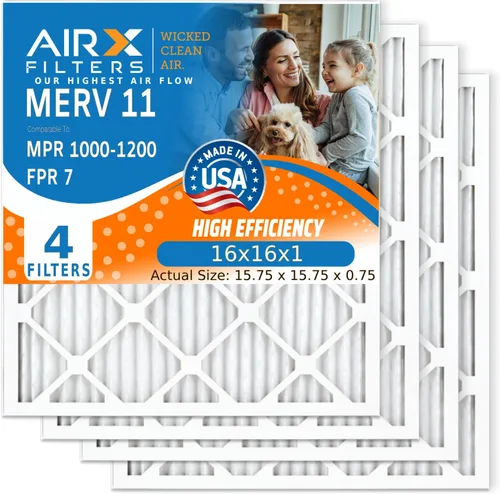 Vista 26 de AIRX FILTERS WICKED CLEAN AIR. Filtro de aire 10x20x1 MERV 11 electrostático plisado filtro de aire acondicionado paquete de 4 filtros de horno HVAC