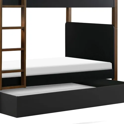 Vista 7 de Babyletto Tiptoe - Cama nido de almacenamiento, tamaño individual, color negro