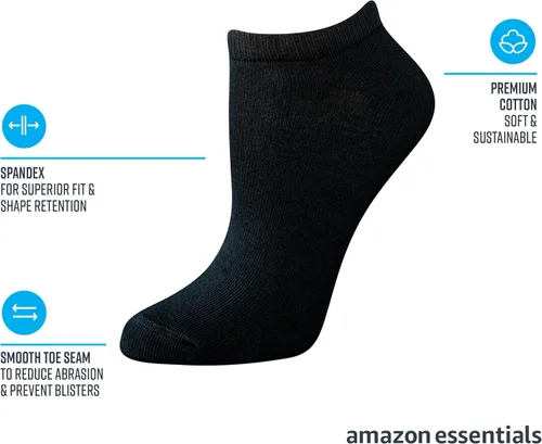 Vista 3 de Tienda Essentials Calcetines casuales de corte bajo para mujer, ligeros, 6 pares