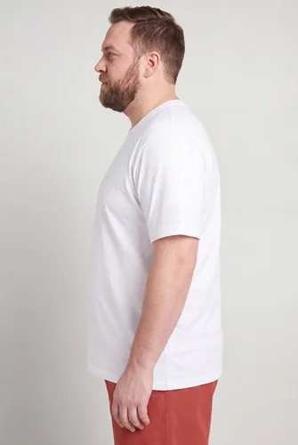 Vista 2 de KingSize Big & Tall - Camiseta ligera, sin encogimiento, con cuello redondo para hombre Blanco