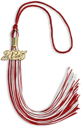 Vista 11 de Endea Graduation - Borla de doble color mixto con fecha dorada (negro/dorado antiguo, 2021)