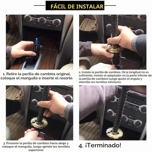 Vista 6 de RYANSTAR - Pomo de cambio automático de espada samurái, universal, compatible con bloqueo y botón, transmisión automática, katana, cambiador