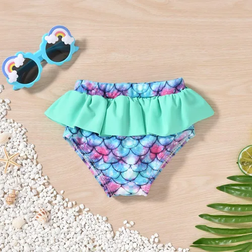 Vista 7 de Aalizzwell Conjunto de bikini de 3 piezas para niñas pequeñas con sombrero