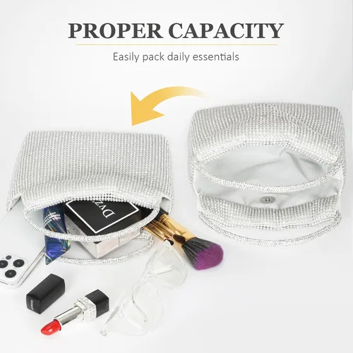 Vista 4 de Beaguful Bolsos de mujer con diamantes de imitación de cristal, bolsos de noche con purpurina