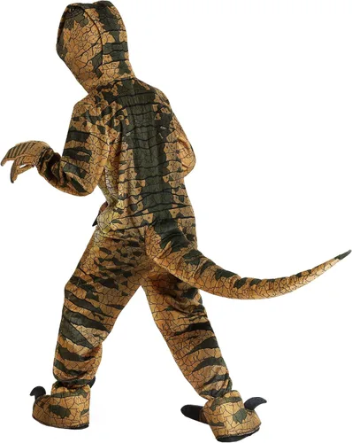 Vista 4 de Fun Costumes Velociraptor Costume for Kids Child Hooded Dinosaur Onesie
