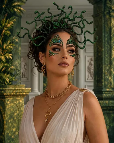 Vista 3 de Medusa - Juego de accesorios para disfraz, 10 diademas de serpiente