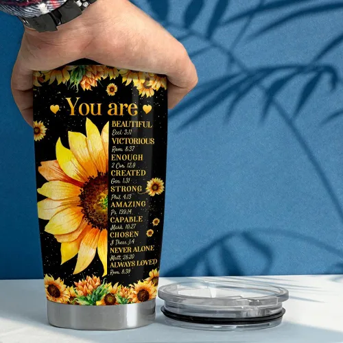 Vista 5 de SANDJEST Vaso inspirador de 20 onzas, regalo cristiano, regalos inspiradores para mujeres, vasos con aislamiento de acero inoxidable motivacional