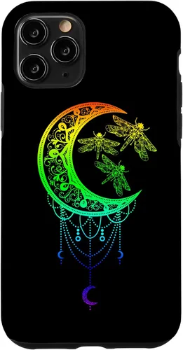 Vista 13 de Funda para iPhone 12 mini libélula, luna, diseño de mandala zen, yoga, chakras, budismo