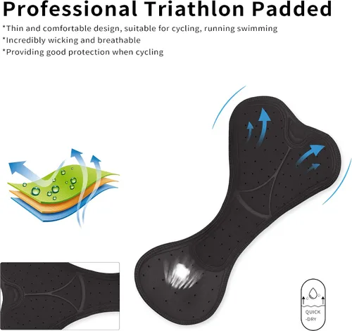 Vista 3 de Triathlon Suits Mens One-Piece Sleeveless Trisuits Skin Wet Suit for Running Cycling Swimming