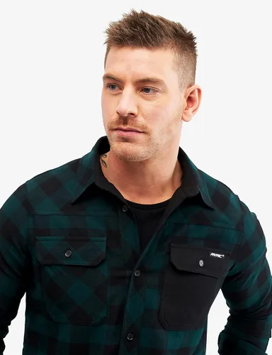 Vista 4 de RevolutionRace Camisa de fogata para hombre, camisa de franela duradera, ideal para pesca, senderismo y otras actividades al aire libre