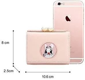 Vista 3 de JIUFENG Billetera corta para mujer multiusos bordada tarjetero monedero monedero