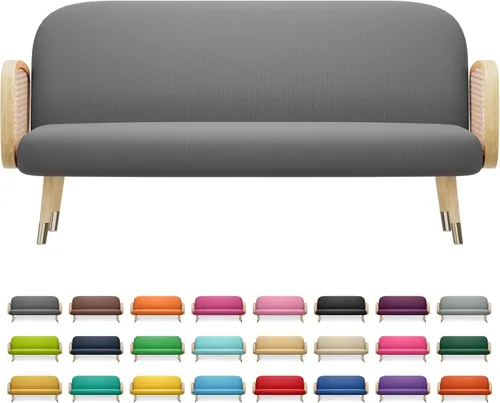 Vista 18 de MoNiBloom Funda para futón de tamaño Queen, elástica, sin brazos, funda para sofá sin brazos, protector de muebles, duradera y lavable, con Cereza