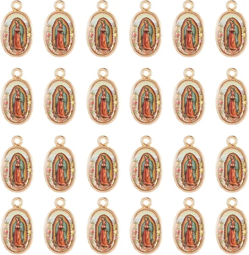 Vista 8 de 40 dijes clásicos de la Virgen María de Guadalupe para collares, pulseras y llaveros