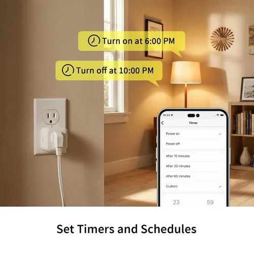 Vista 3 de Minoston Regulador de salida Z-Wave, enchufe inteligente Z-Wave serie 800, requiere concentrador Z-Wave, compatible con Alexa y Google Assistant