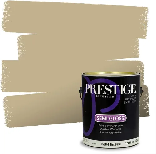 Vista 159 de PRESTIGE Pinturas de pintura exterior e imprimación en uno, 1 galón, plano, combinación comparable de Benjamin Moore* Manzanilla*